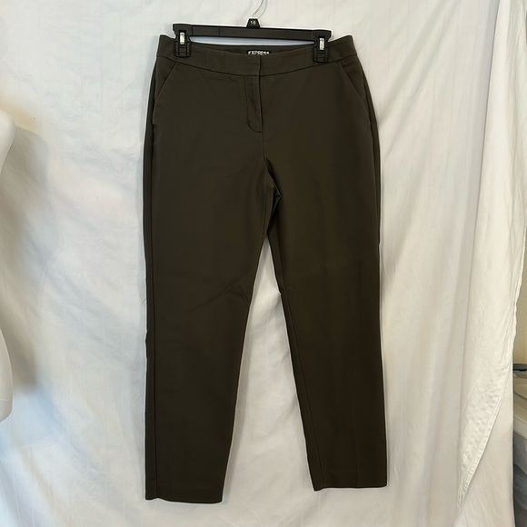 Express Columist Skinny Mid Rise Slim Leg Trouser Dress Pant Black 6R - Picture 1 of 11